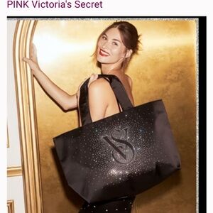 PINK Victoria's Secret Black Sparkle Tote